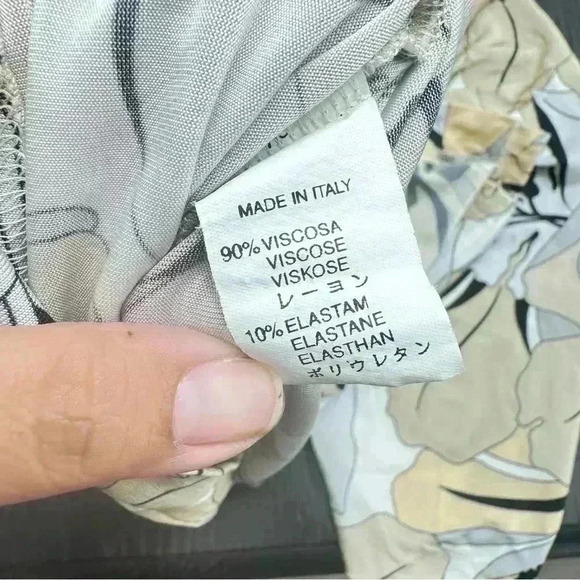 Averardo Bessi Beige/Cream Floral Blouse - Size 8 - Picture 7 of 7